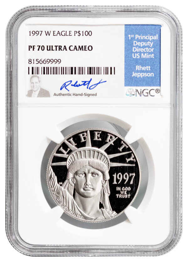 Eric Rhett Signature 1997-W $100 Statue of Liberty NGC PF-70 Rhett Jeppson Signature ...