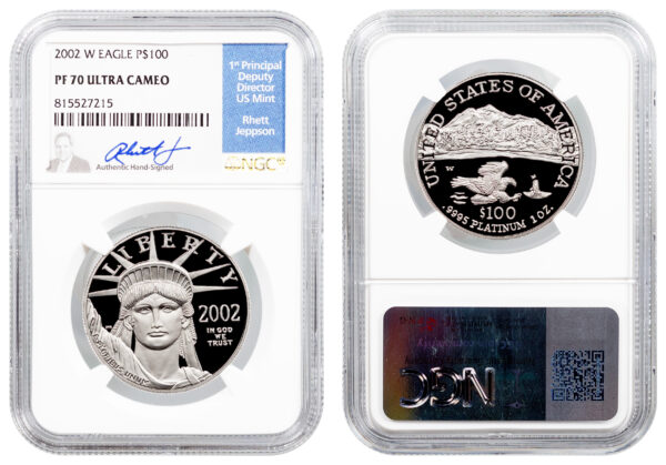 Eric Rhett Signature 2002-W $100 Statue of Liberty NGC PF-70 Rhett Jeppson Signature ...